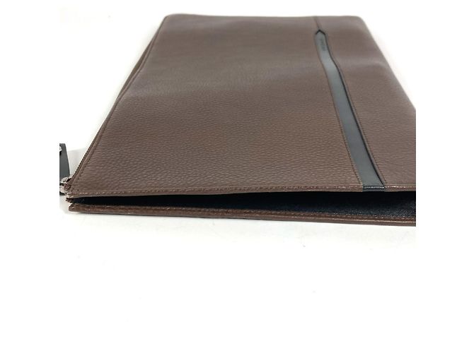 Bulgari Bvlgari Leder L-förmige Clutch-Tasche Braun Schwarz - Ansicht 4
