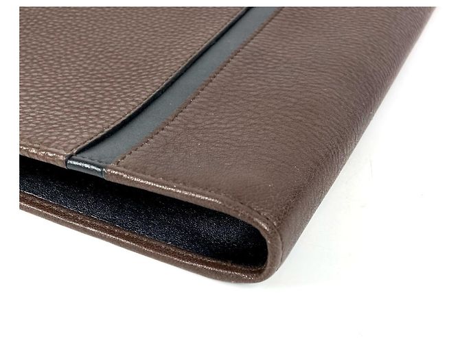 Bulgari Bvlgari Leder L-förmige Clutch-Tasche Braun Schwarz - Ansicht 5