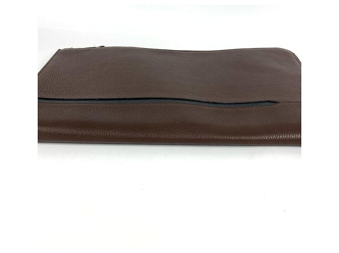 Bulgari Bvlgari Leder L-förmige Clutch-Tasche Braun Schwarz - Ansicht 6
