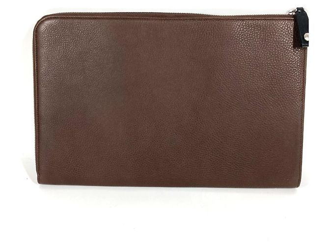Bulgari Bvlgari Leder L-förmige Clutch-Tasche Braun Schwarz - Ansicht 9