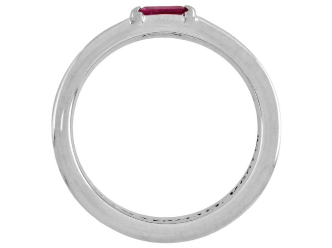 Anello impilabile in oro bianco 18K con rubino di Tiffany & Co. - vista 3