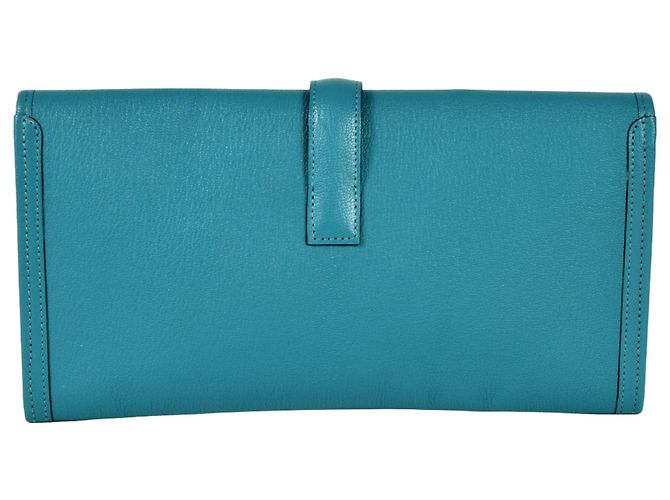 Borsa Clutch Hermès Jige Elan 29 Blu - vista 3