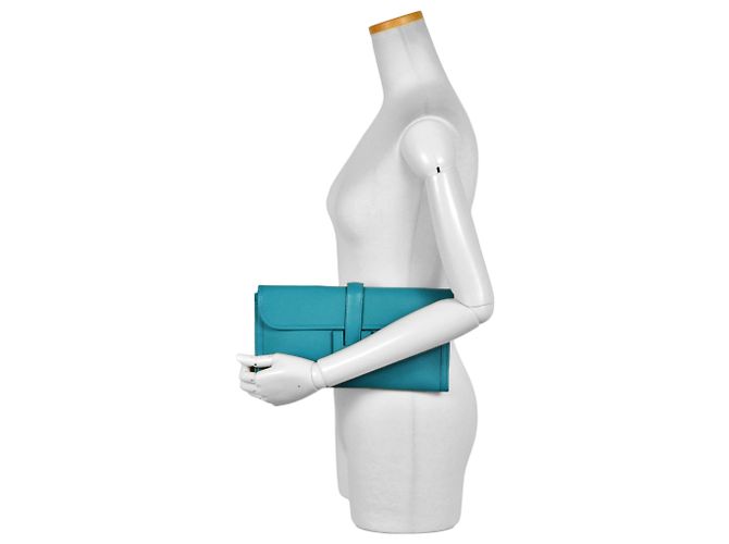 Borsa Clutch Hermès Jige Elan 29 Blu - vista 6