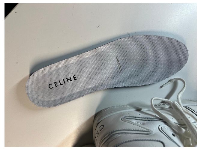 Céline Sneakers alte in pelle bianca CELINE Bianco - vista 10
