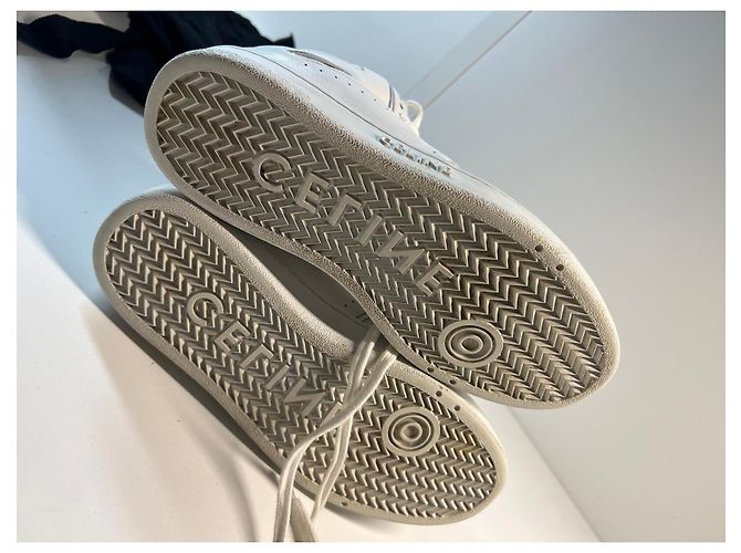 Céline Sneakers alte in pelle bianca CELINE Bianco - vista 13