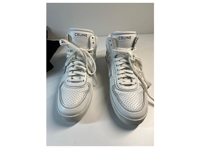Céline Sneakers alte in pelle bianca CELINE Bianco - vista 2