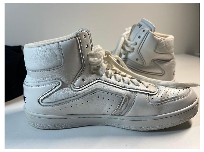 Céline Sneakers alte in pelle bianca CELINE Bianco - vista 6