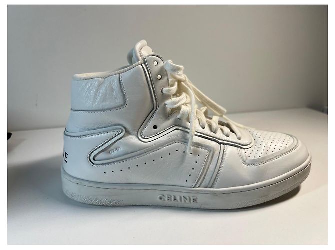 Céline Sneakers alte in pelle bianca CELINE Bianco - vista 7