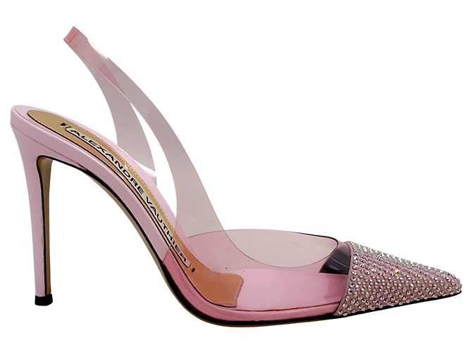 Pumps Slingback Raquel in PVC rosa azalea di Alexandre Vauthier con decorazioni in cristallo - vista 2