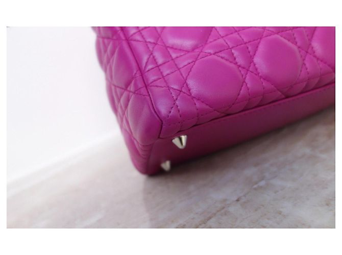 Borsa Lady Dior Medium in pelle rosa - vista 10