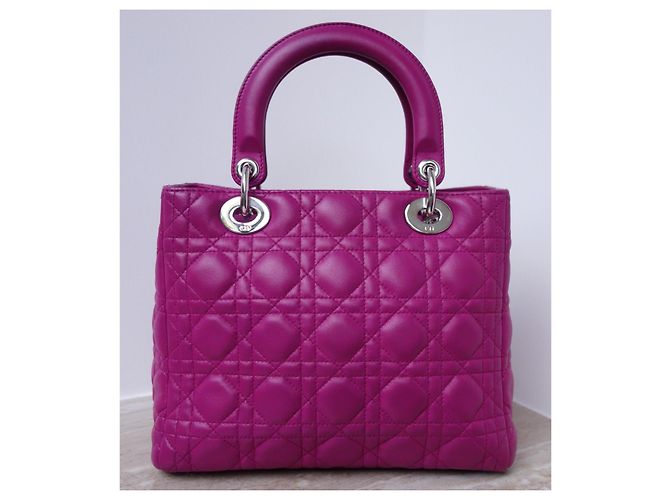Borsa Lady Dior Medium in pelle rosa - vista 6