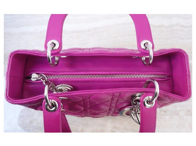 Borsa Lady Dior Medium in pelle rosa - vista 7