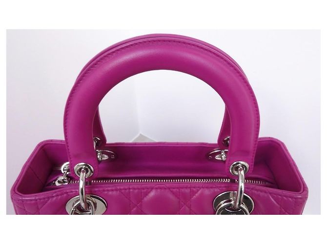Borsa Lady Dior Medium in pelle rosa - vista 8
