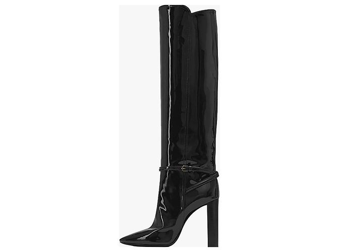 Botas de cuero charol negro Saint Laurent - vista 5