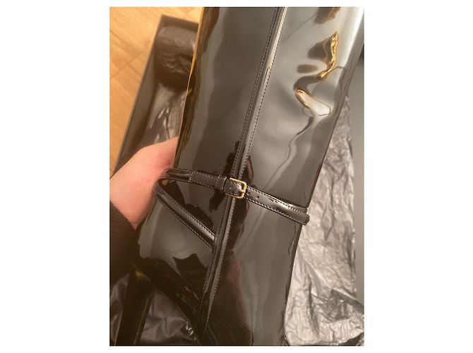 Botas de cuero charol negro Saint Laurent - vista 8