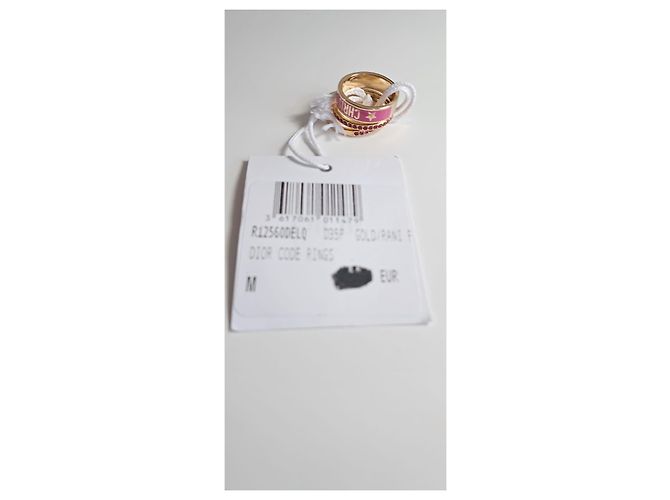 Set di 3 anelli Dior in metallo dorato con lacca bianca e cristalli Argento D'oro Silver hardware Gold hardware - vista 11