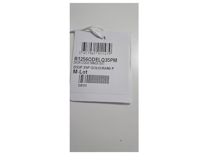 Set di 3 anelli Dior in metallo dorato con lacca bianca e cristalli Argento D'oro Silver hardware Gold hardware - vista 12