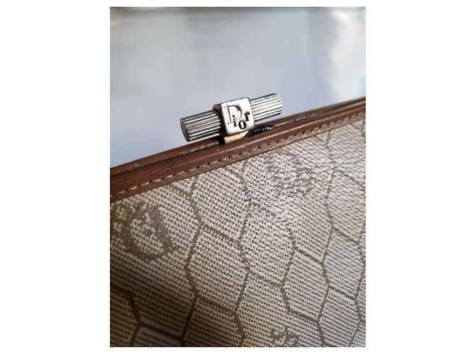 Dior Beehive Reisetasche aus Leder Braun - Ansicht 7