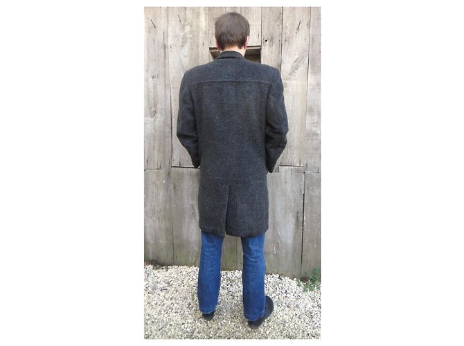 Autre Marque Grey Melange Wool Overcoat Men L Dark grey - view 3