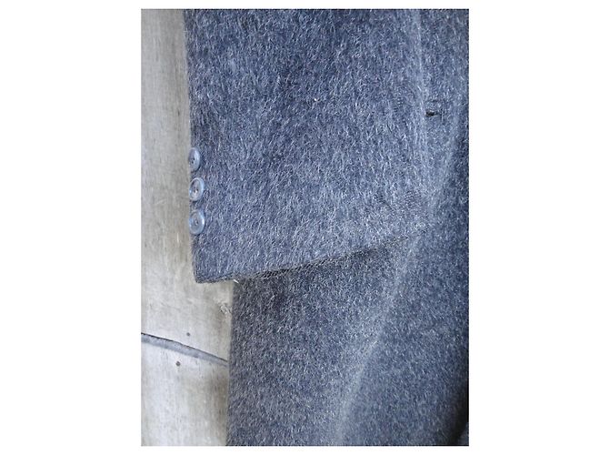 Autre Marque Grey Melange Wool Overcoat Men L Dark grey - view 7