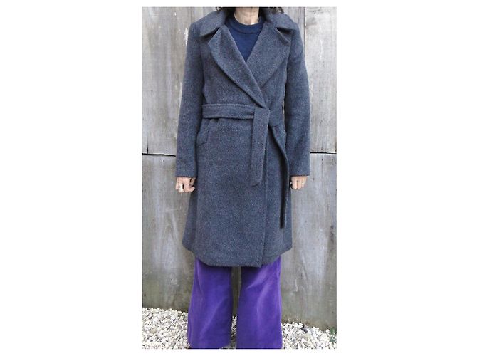 Abrigo CAROLL Gris de Lana y Alpaca Talla 38 - vista 2