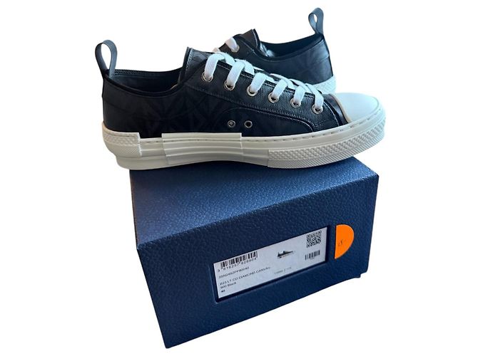 Dior B23 Basso CD Diamante Canvas Nero - vista 6