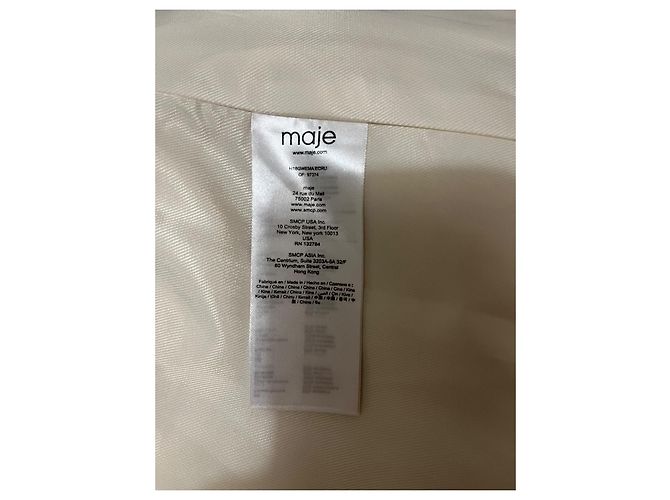 Abrigo Maje de piel sintética crema Crudo - vista 8