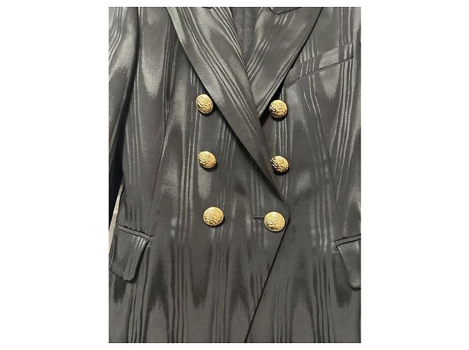 Blazer Balmain negro de moiré de doble botonadura - vista 3