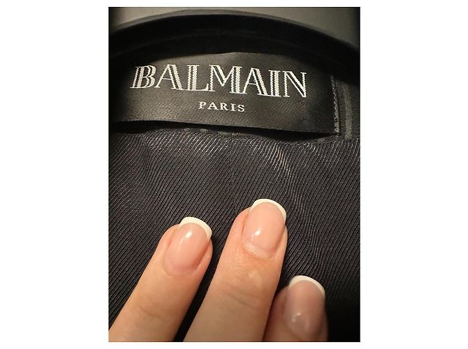 Blazer Balmain negro de moiré de doble botonadura - vista 4
