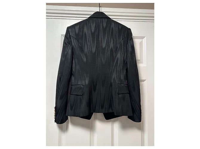 Blazer Balmain negro de moiré de doble botonadura - vista 6