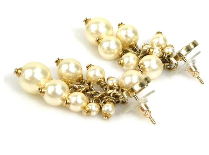 Orecchini a perno Coco Mark di Chanel D'oro Bianco sporco - vista 4