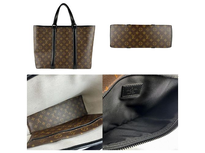 Borsa da weekend PM Monogram Macassar Louis Vuitton Marrone Nero - vista 3