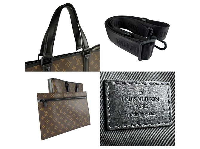 Borsa da weekend PM Monogram Macassar Louis Vuitton Marrone Nero - vista 5