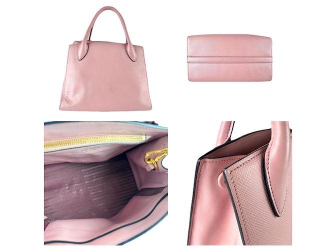 Borsa in pelle rosa Prada - vista 3