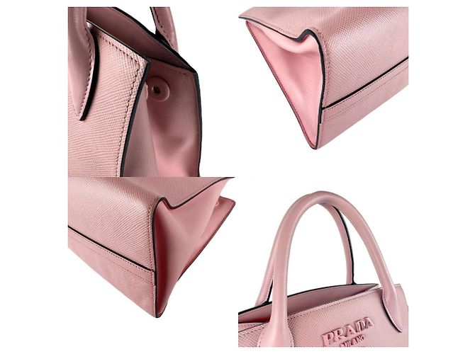 Borsa in pelle rosa Prada - vista 4