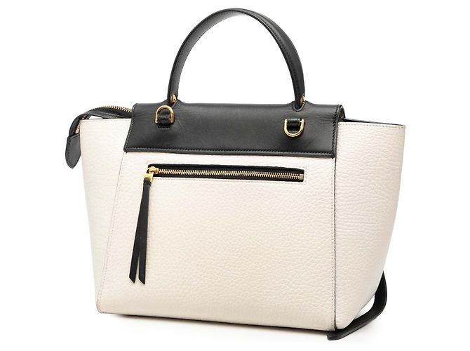 Belt Bag Céline Celine Weißes Mikro Bicolor Leder Gürteltasche - Ansicht 2