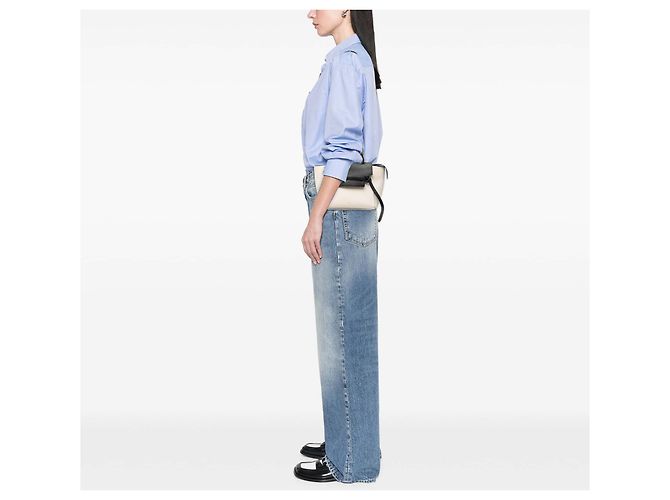 Belt Bag Céline Celine Weißes Mikro Bicolor Leder Gürteltasche - Ansicht 7