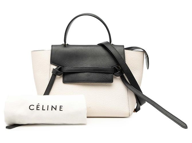 Belt Bag Céline Celine Weißes Mikro Bicolor Leder Gürteltasche - Ansicht 8