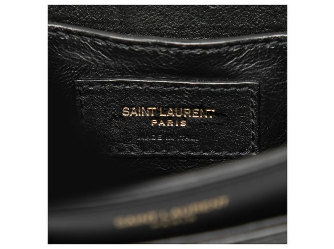 Borsa Solferino piccola in pelle nera di Saint Laurent in scatola Nero - vista 5