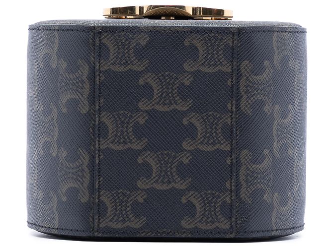 Céline Bolso redondo de lona recubierta Triomphe marrón de Celine Castaño Marrón oscuro - vista 3