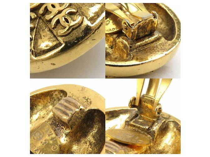Orecchini a clip in metallo/rhinestone Chanel Coco Mark Argento D'oro - vista 4