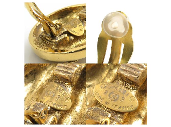 Orecchini a clip in metallo/rhinestone Chanel Coco Mark Argento D'oro - vista 5