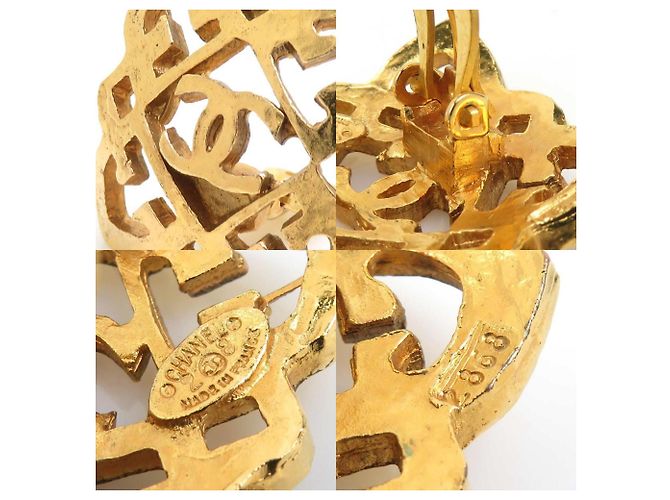 Orecchini a clip in metallo dorato Chanel Coco Mark D'oro - vista 5