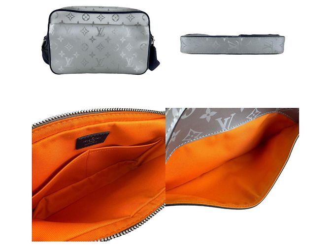 Borsa a Spalla in Nylon Satellite Alpha Monogram Louis Vuitton Marrone Blu navy - vista 3