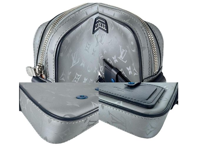 Borsa a Spalla in Nylon Satellite Alpha Monogram Louis Vuitton Marrone Blu navy - vista 4