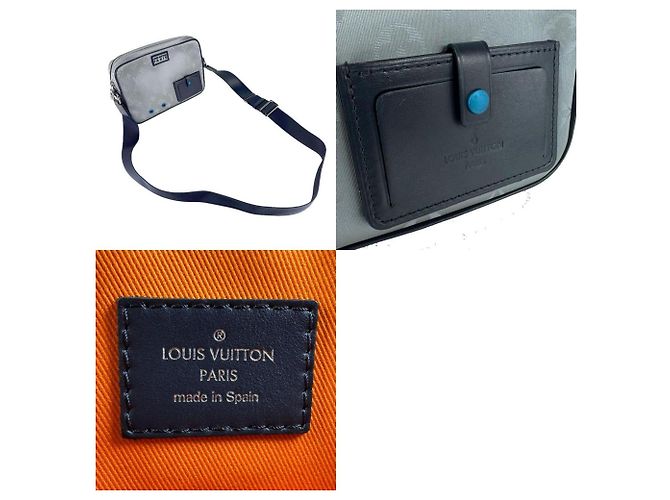 Borsa a Spalla in Nylon Satellite Alpha Monogram Louis Vuitton Marrone Blu navy - vista 5