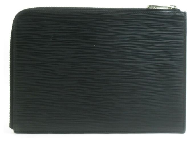 Clutch in pelle Epi Louis Vuitton Nero - vista 2