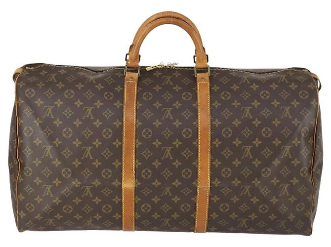 Borsa Keepall Louis Vuitton in tela Monogram 60 Marrone - vista 2