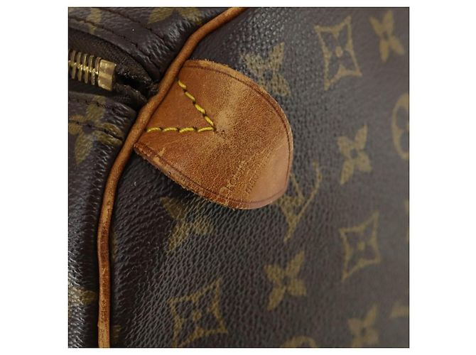Borsa Keepall Louis Vuitton in tela Monogram 60 Marrone - vista 7