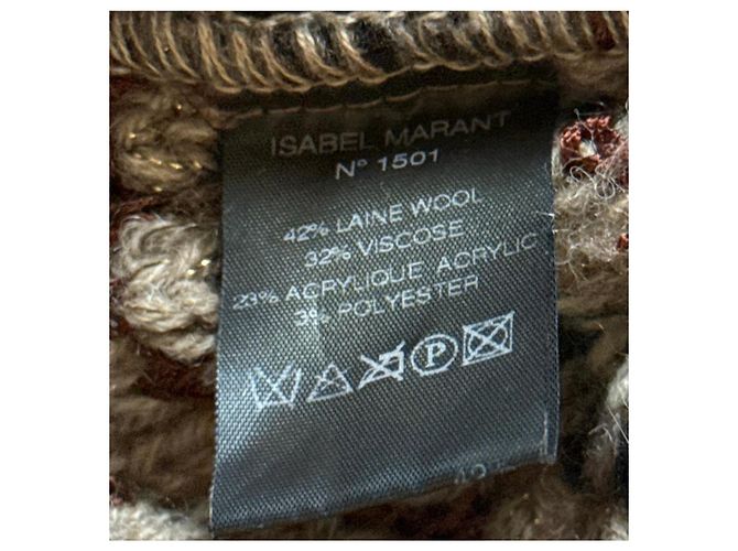 Pull Isabel Marant à Manches Courtes Motif Ethnique Marron Noir Beige Bordeaux - vue 5